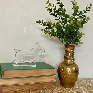 Orrefors of Sweden Crystal Glass Dog Paperweight